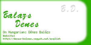 balazs denes business card